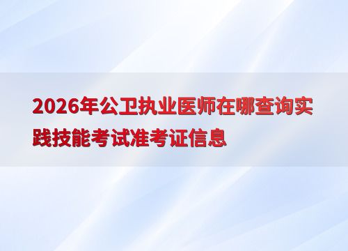 2026年公衛(wèi)執(zhí)業(yè)醫(yī)師實(shí)踐技能考試準(zhǔn)考證查詢(xún)指南 渠道、步驟與技術(shù)交流